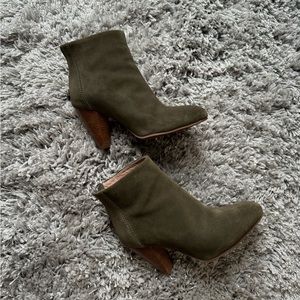 Green Suede Booties - Seychelles 6